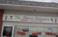 Store front for The Silver Scissors Hair Salon