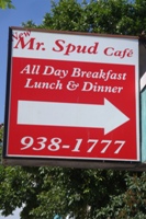 Store front for Mr. Spud Café