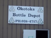 Store front for Okotoks Bottle Depot