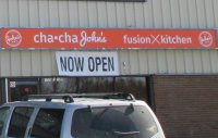 Store front for Cha Cha John's Fusion Kitchen